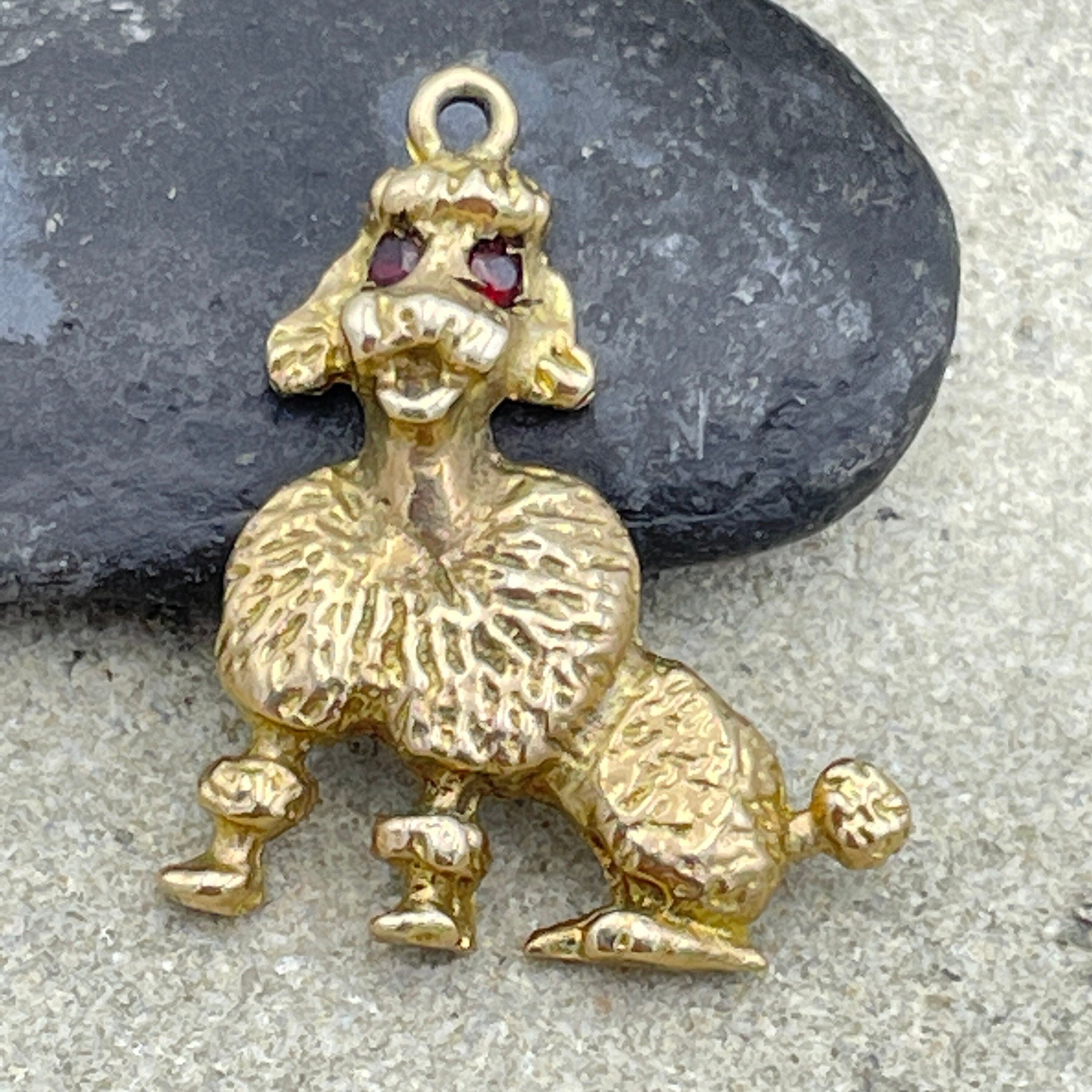 Vintage 9ct Gold Poodle Dog Charm, Pendant