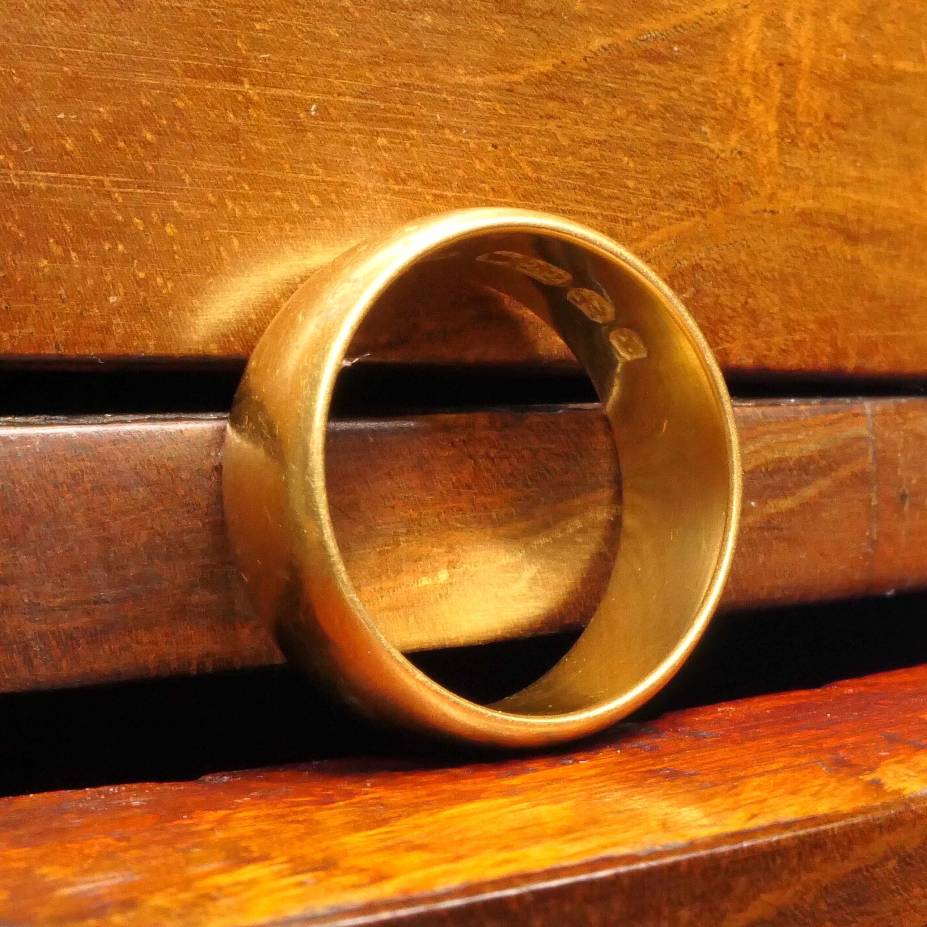 Victorian 22ct Gold Wide Wedding Band Ring, Hallmarked 1887