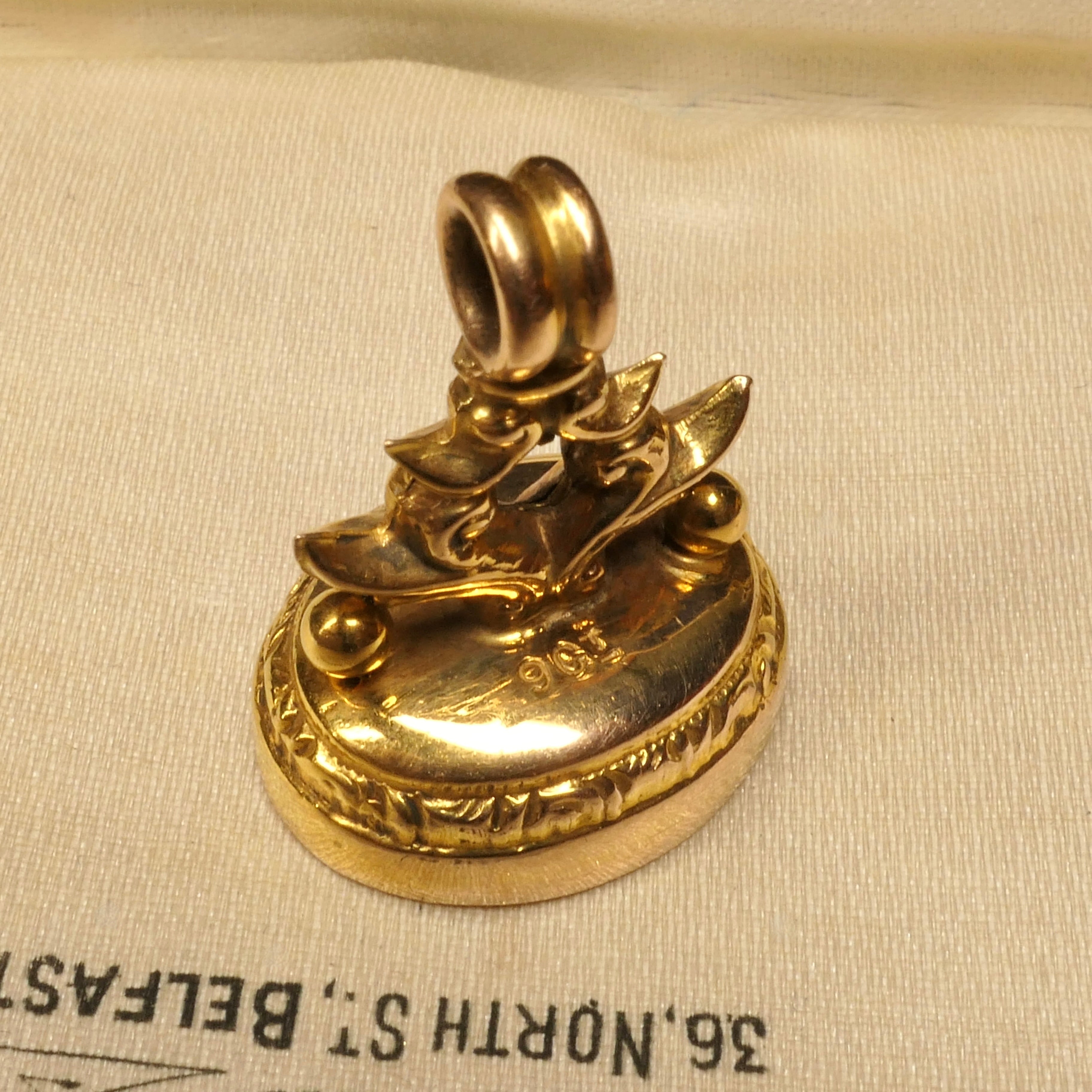 Antique, 9ct Gold, Ornate Fob Pendant