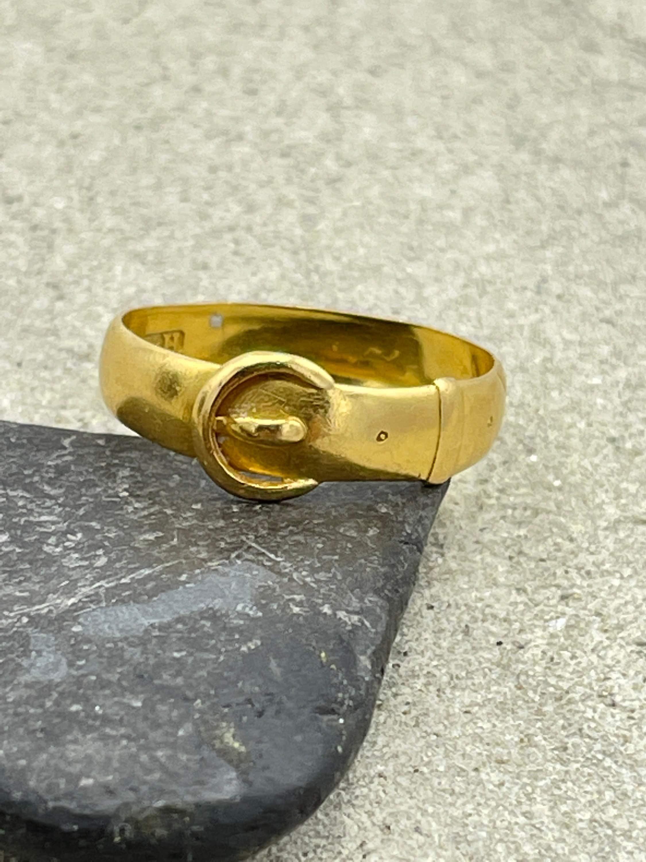 Victorian, 22ct Gold buckle ring, hallmarked 1897