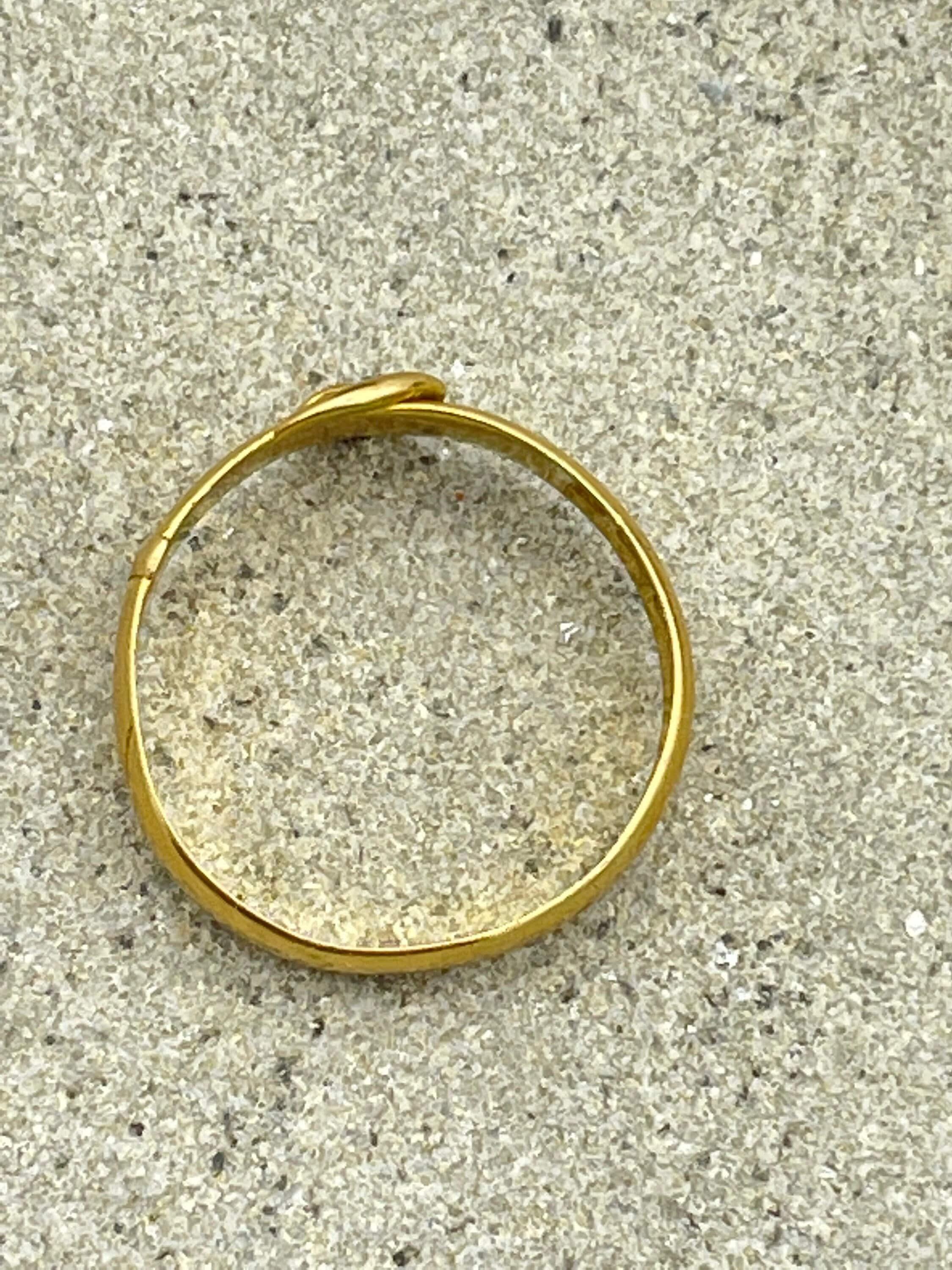 Victorian, 22ct Gold buckle ring, hallmarked 1897