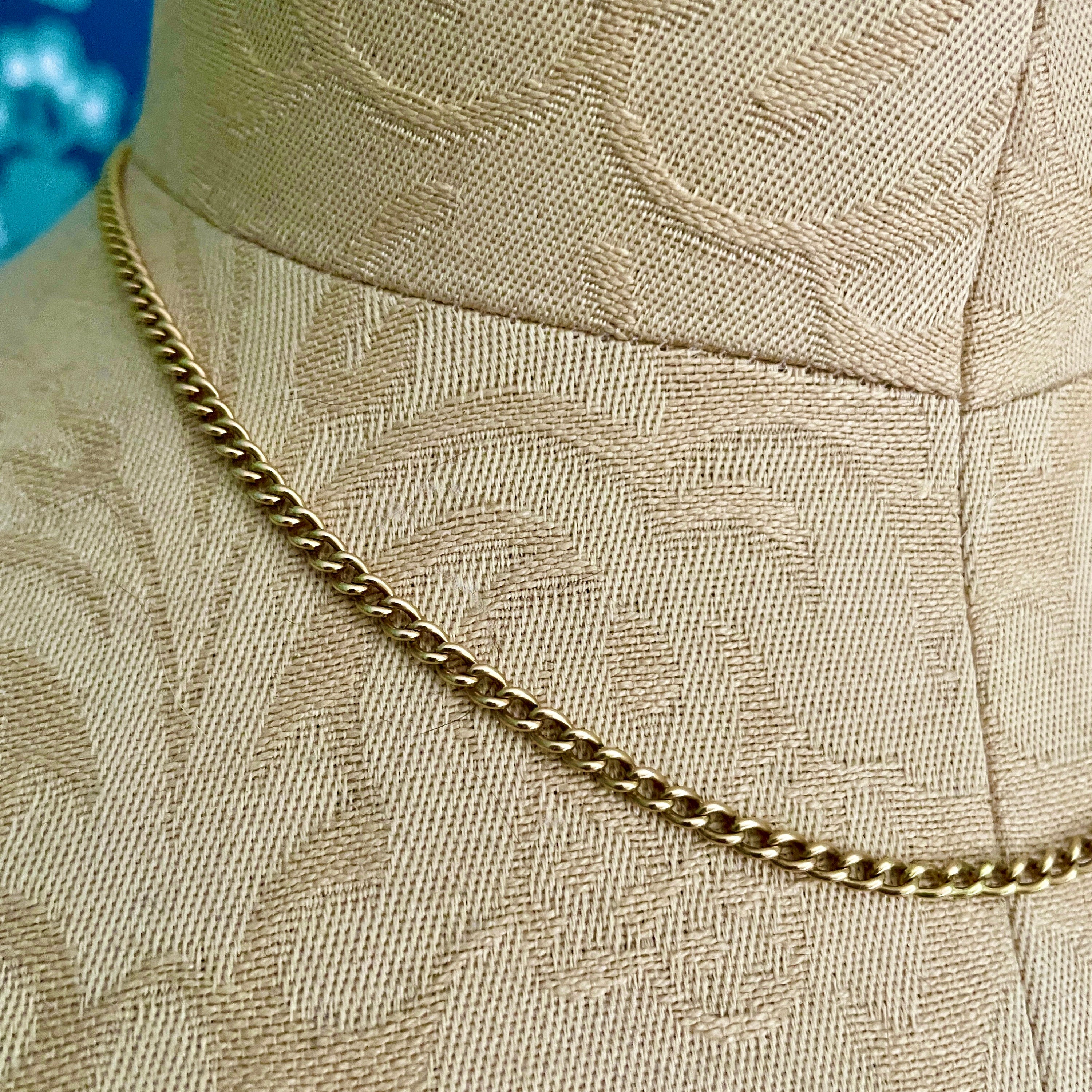 Antique 18ct Gold Curb Link Chain Necklace, 12 Grams