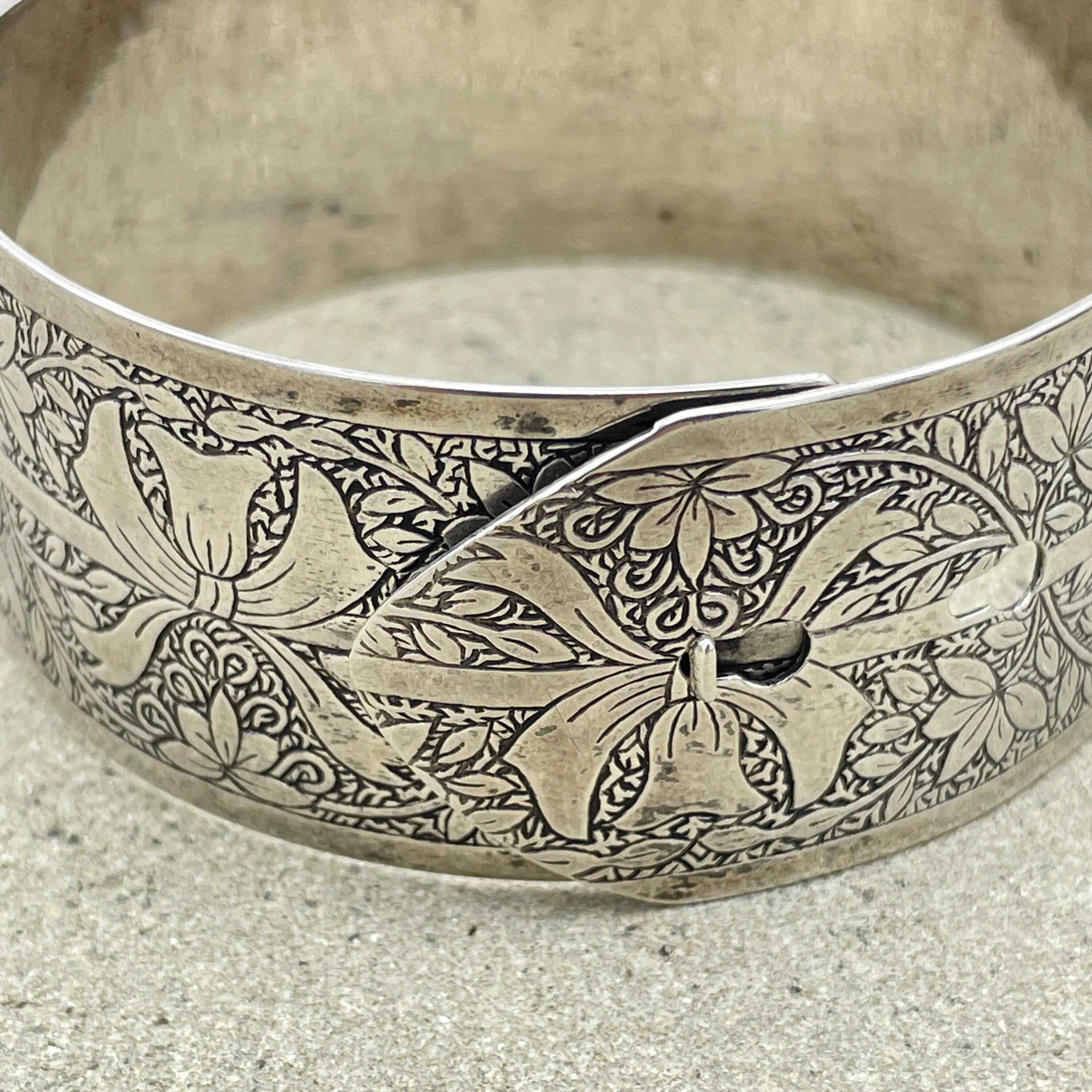 1940s charles horner sterling silver adjustable bangle