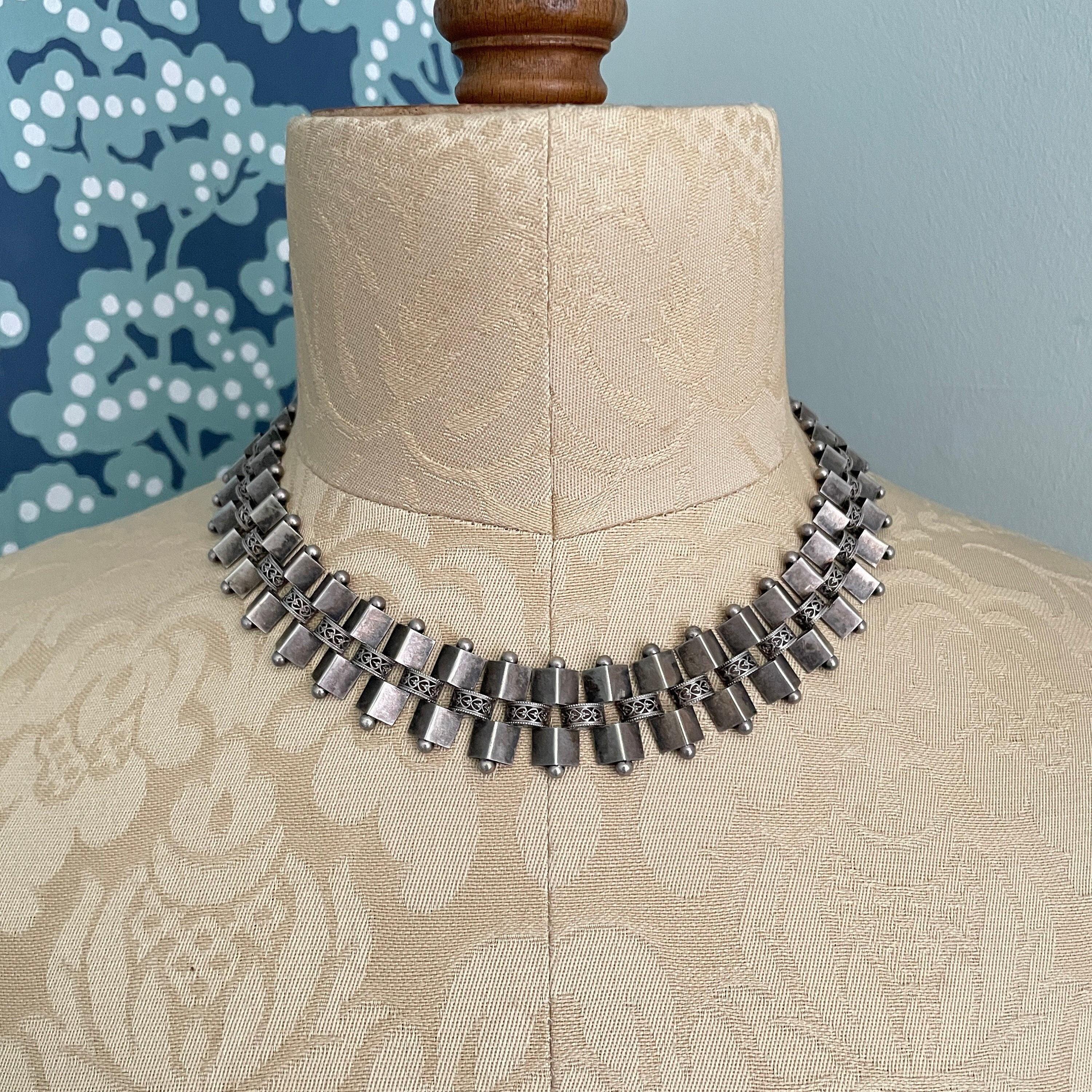 Victorian Sterling Silver Collar Necklace