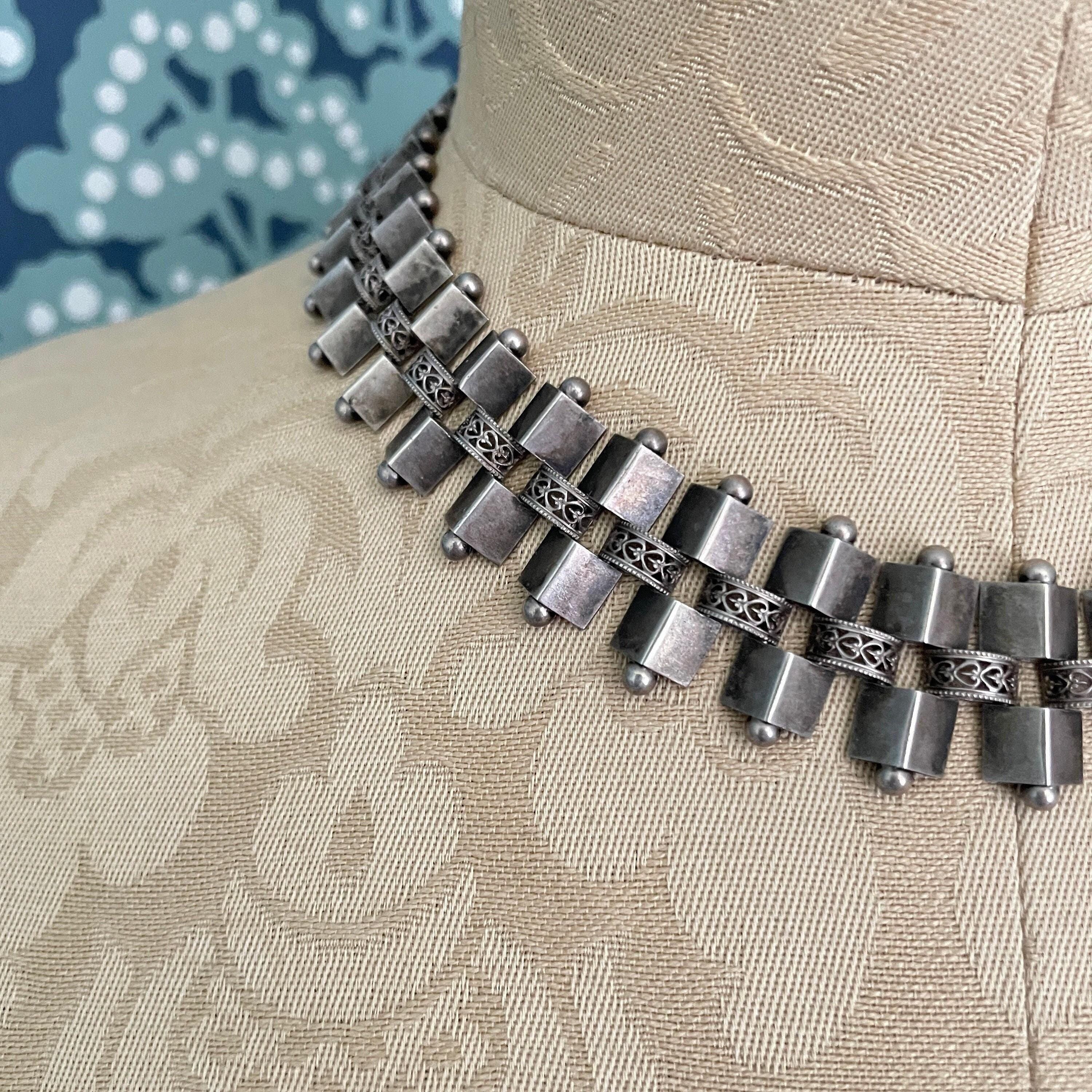 Victorian Sterling Silver Collar Necklace