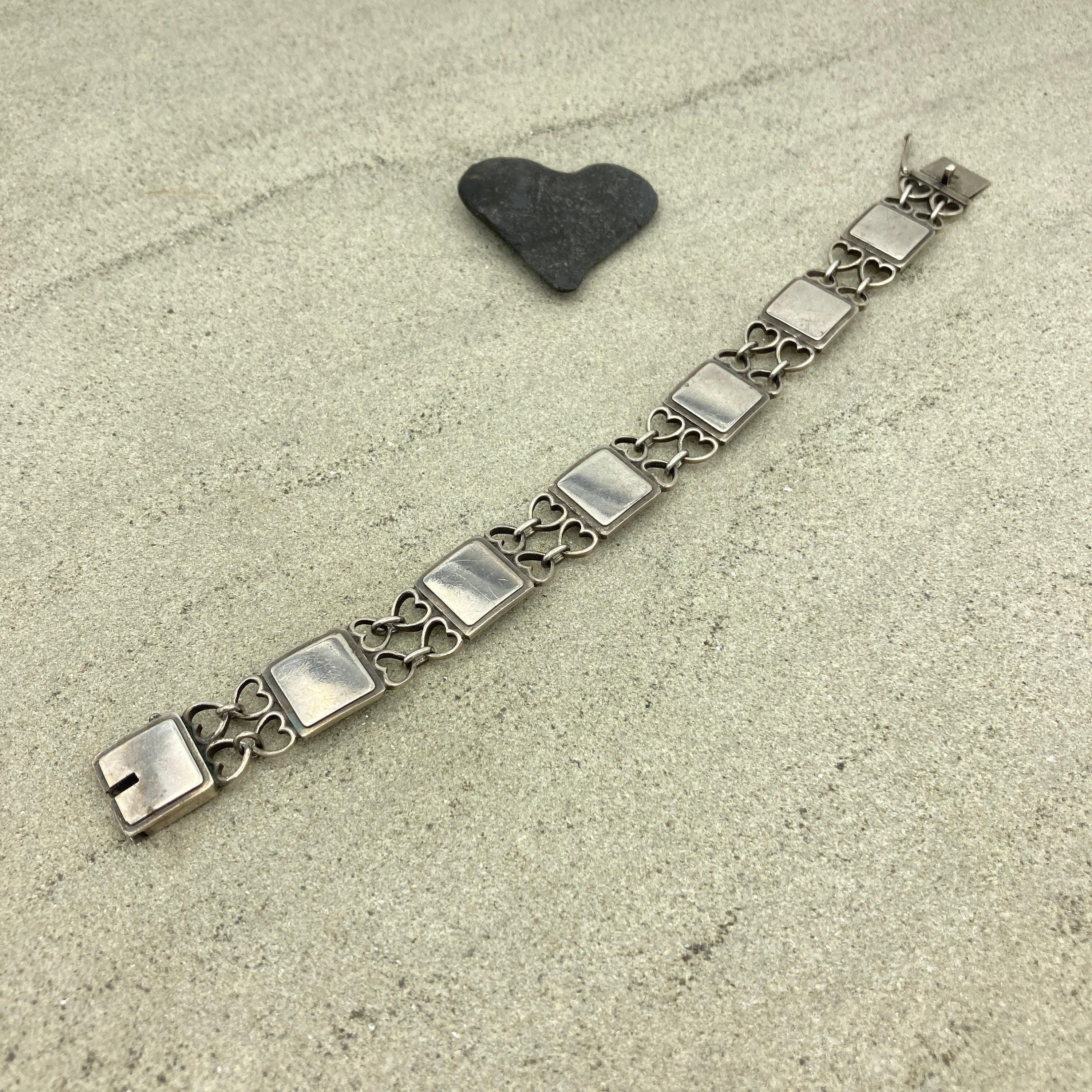 Vintage Georg Jensen, Sterling Silver Heart Links Bracelet no. 70, 1950s