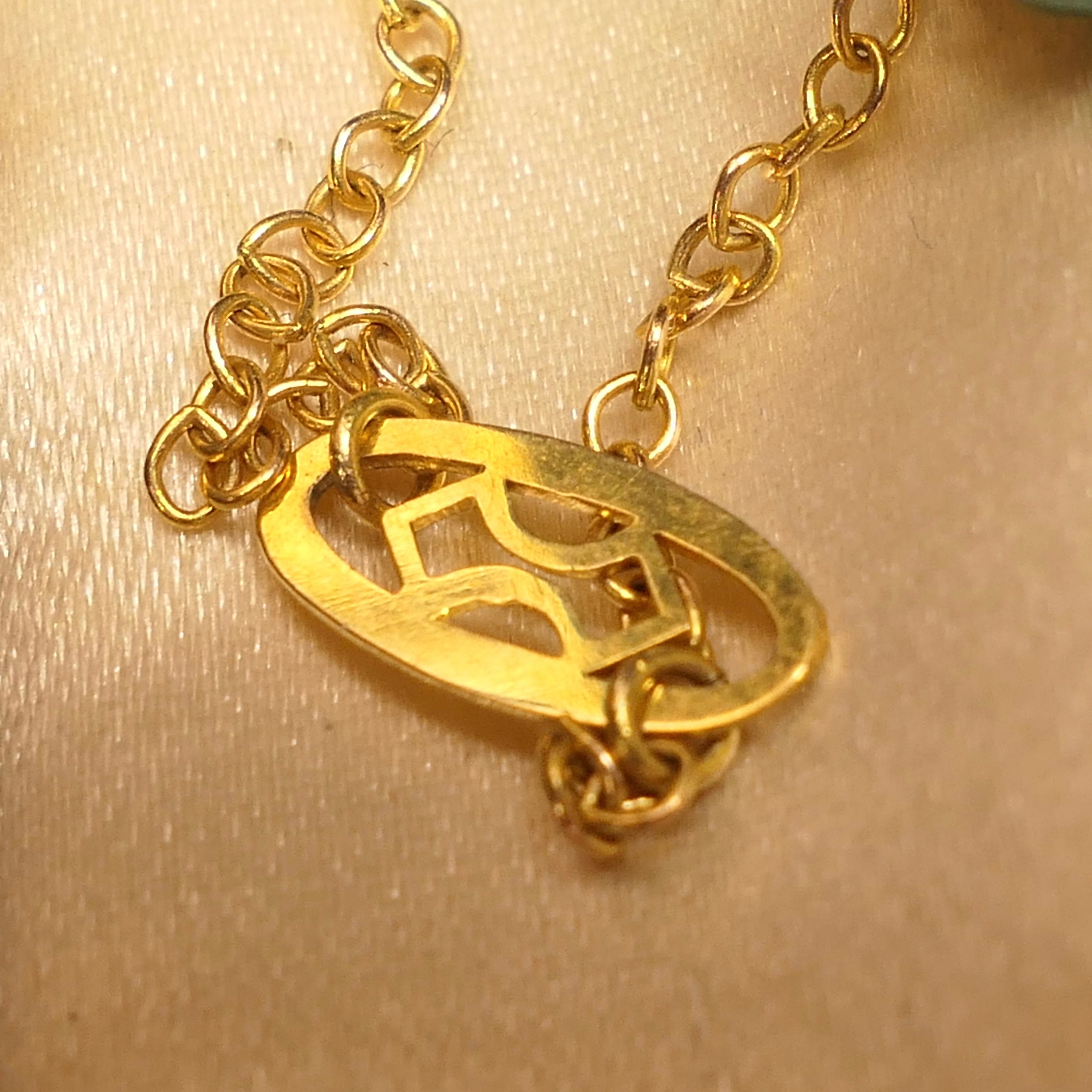 Art Deco, 9ct Gold & Turquoise, Fine Link Chain Necklace c1930s