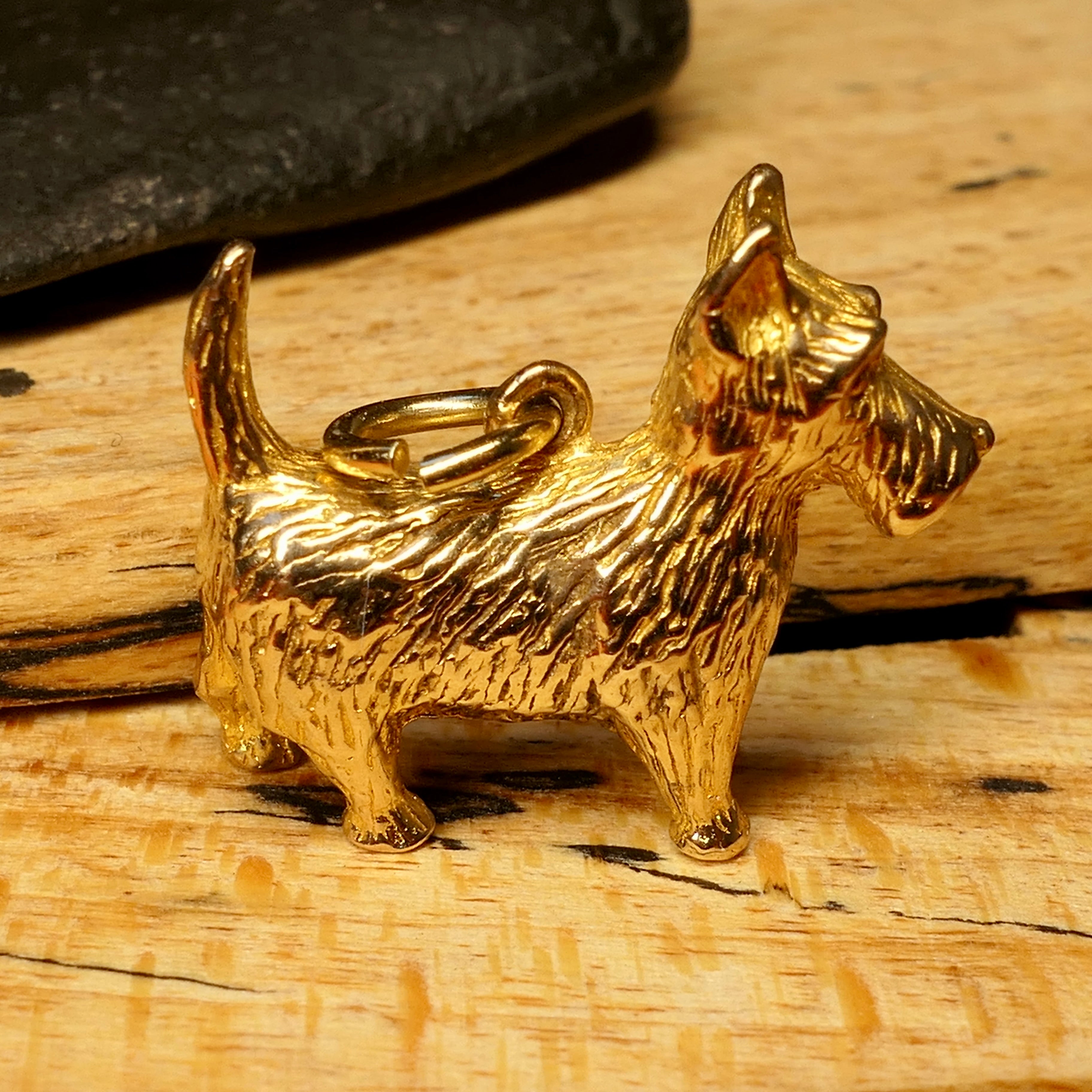 Vintage Solid 9ct Gold, Scotty Dog, Charm, Pendant