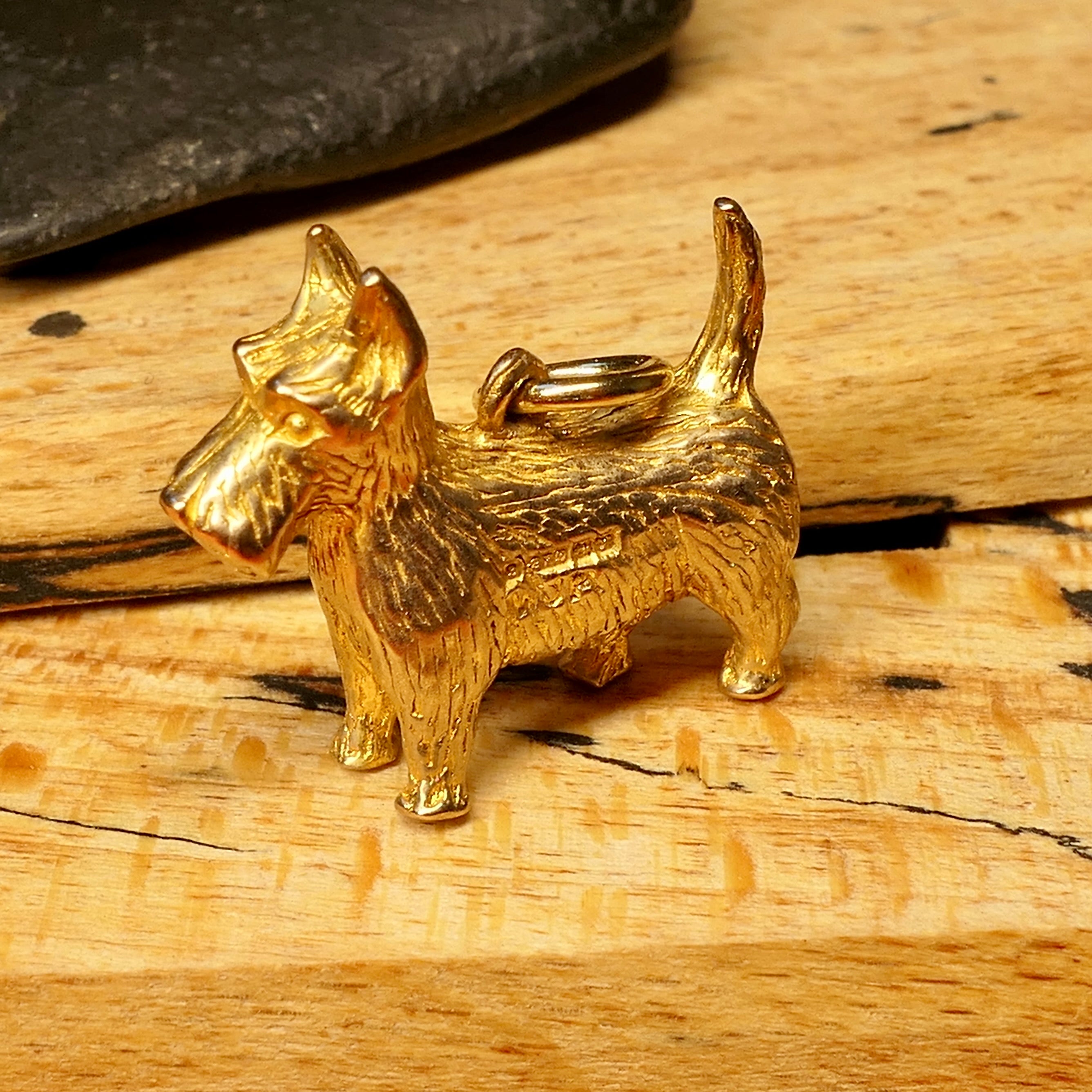 Vintage Solid 9ct Gold, Scotty Dog, Charm, Pendant