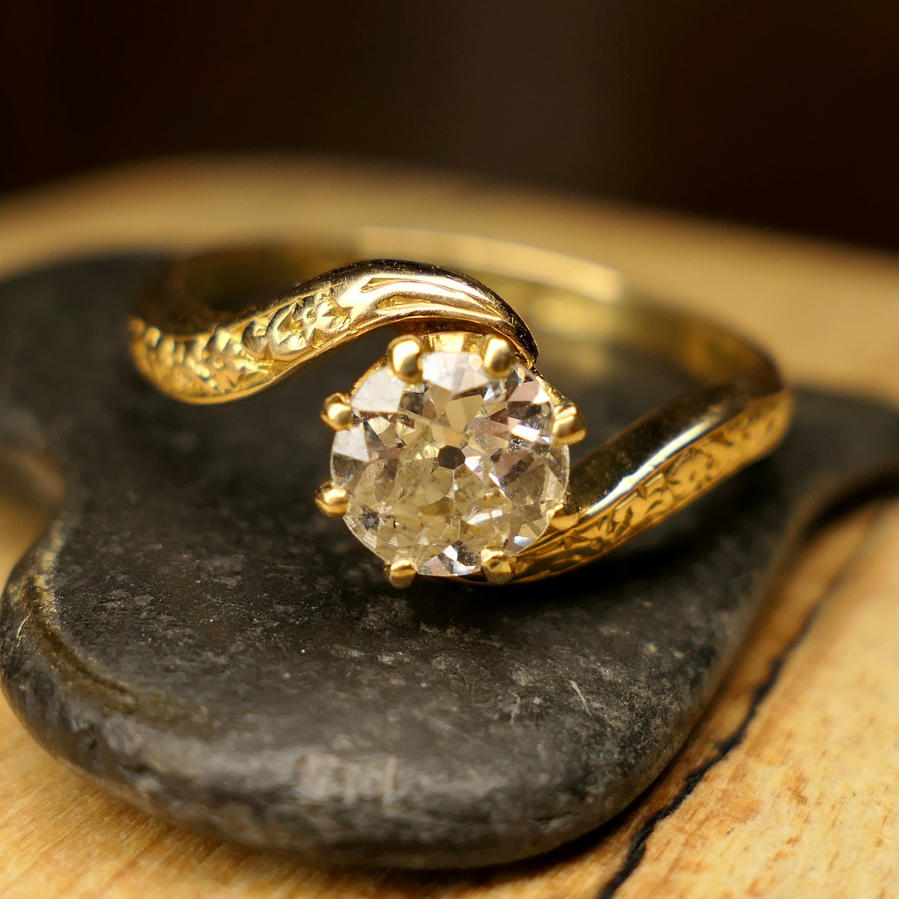 Edwardian, 18ct Gold, Old Cut Diamond Solitaire Engagement Ring