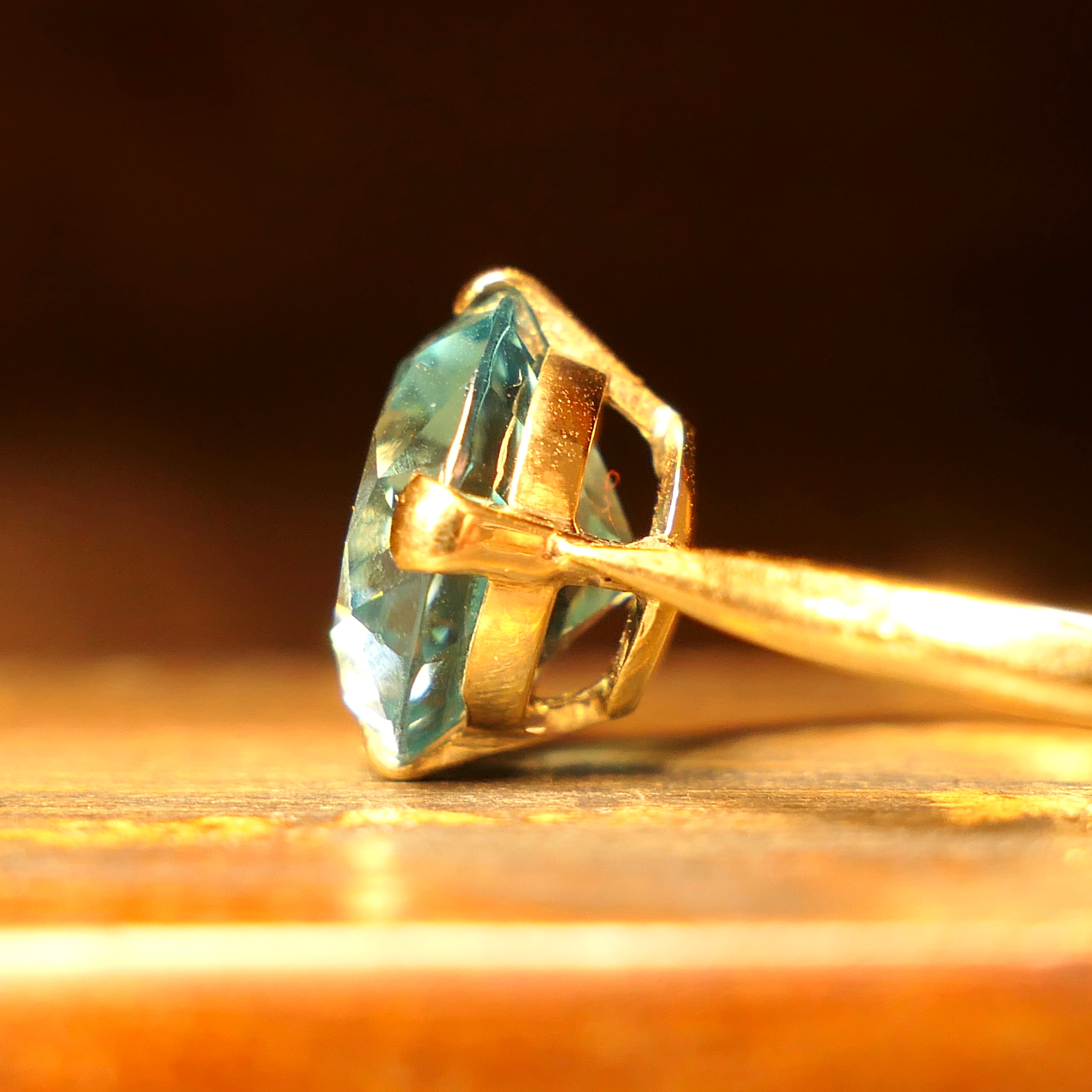 Early 20th Century, Blue Zircon, 9ct Gold Solitaire Ring