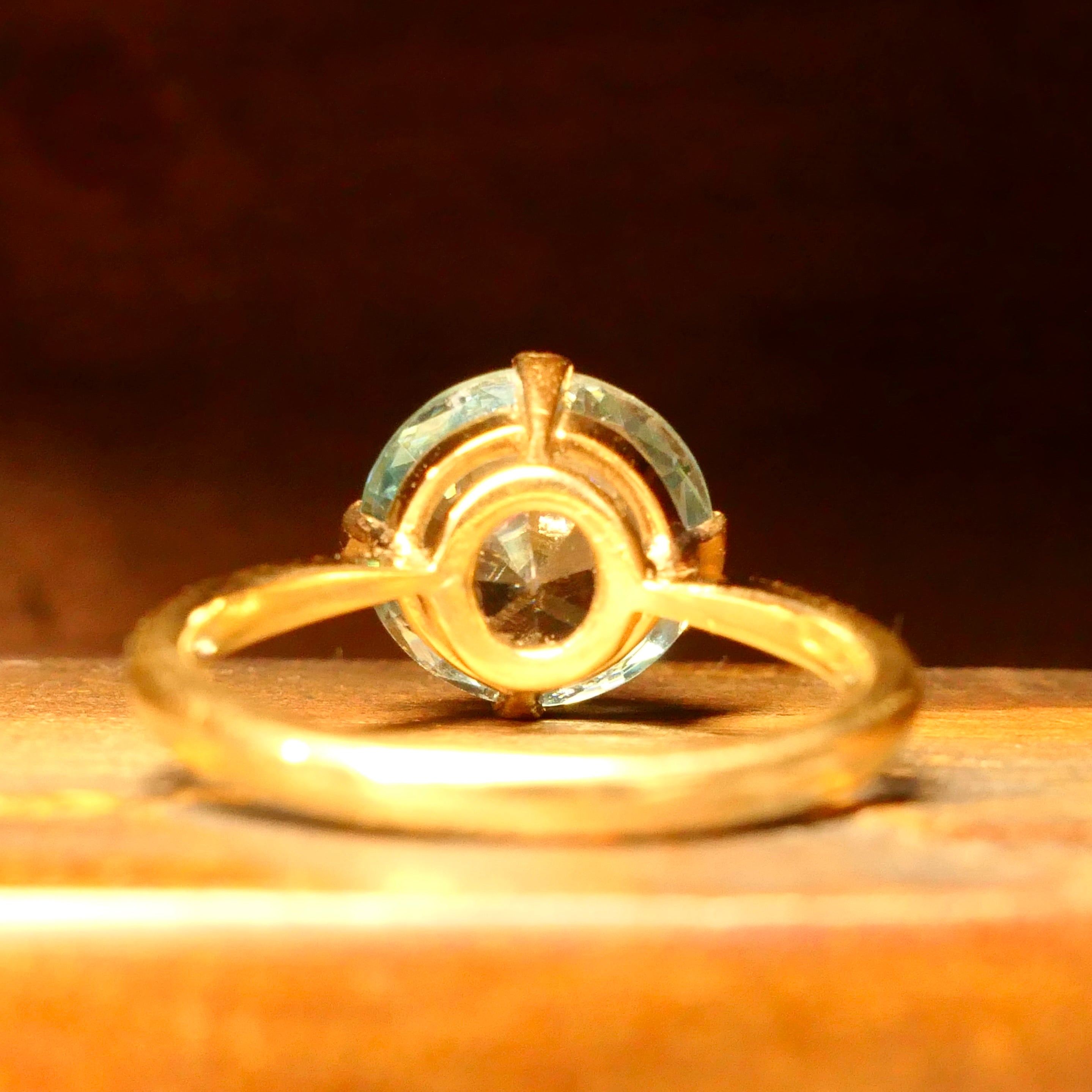 Early 20th Century, Blue Zircon, 9ct Gold Solitaire Ring