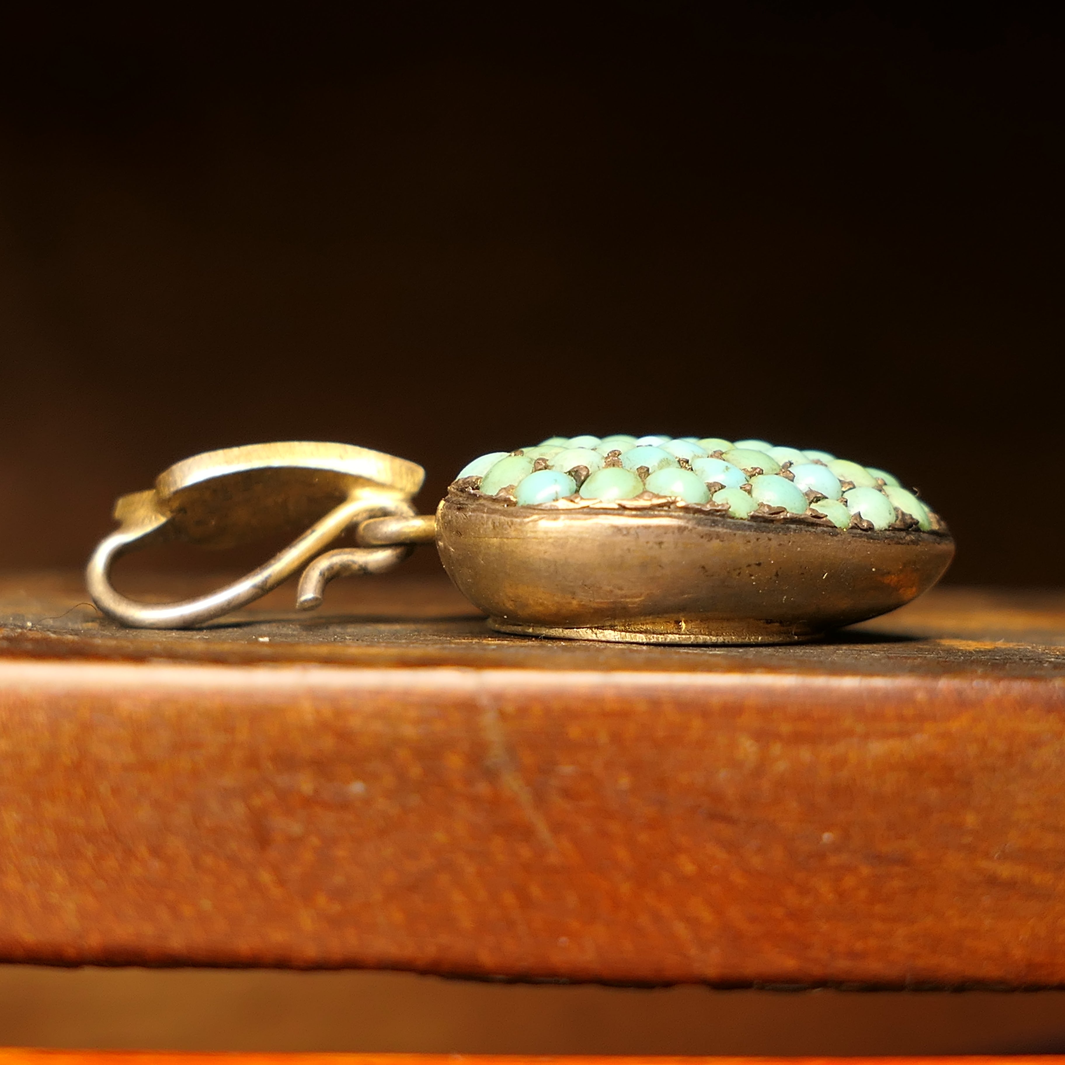 Victorian Silver, Turquoise, Heart Locket