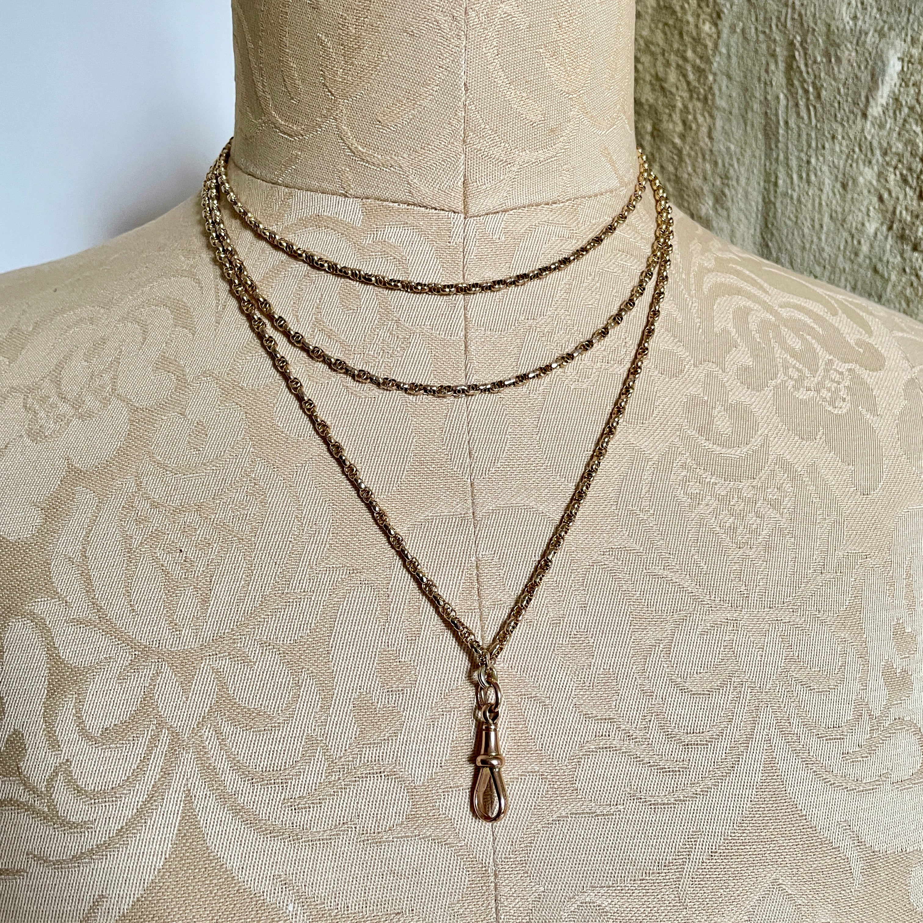 Victorian 9ct Gold, Fancy Link, Guard Chain, Muff Chain Necklace