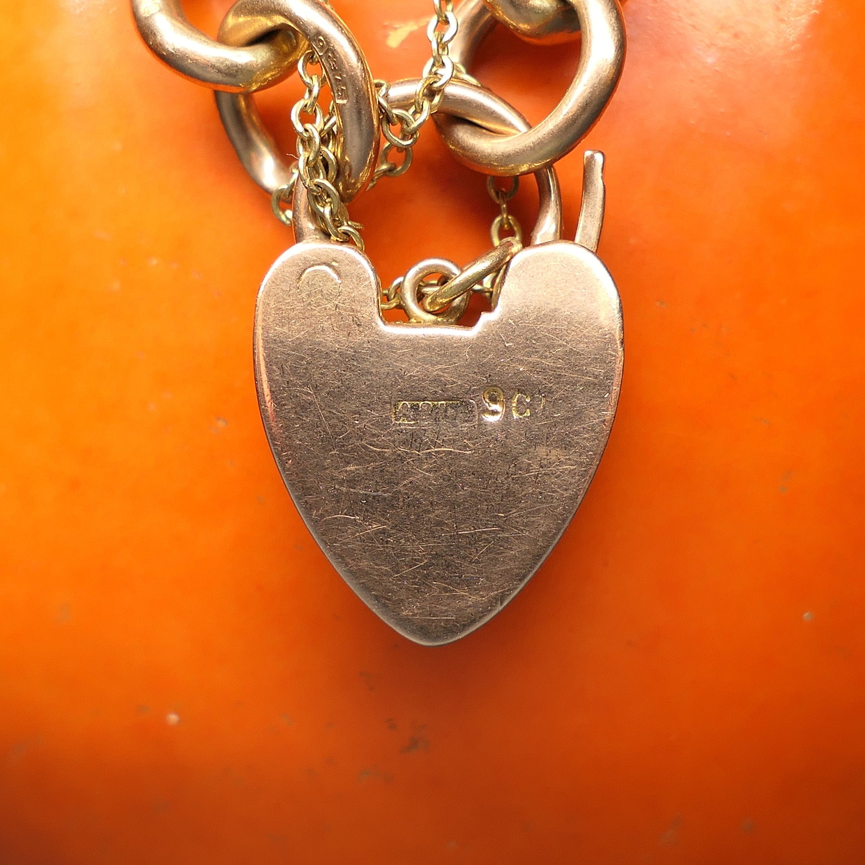 Heart padlock clasp bracelet