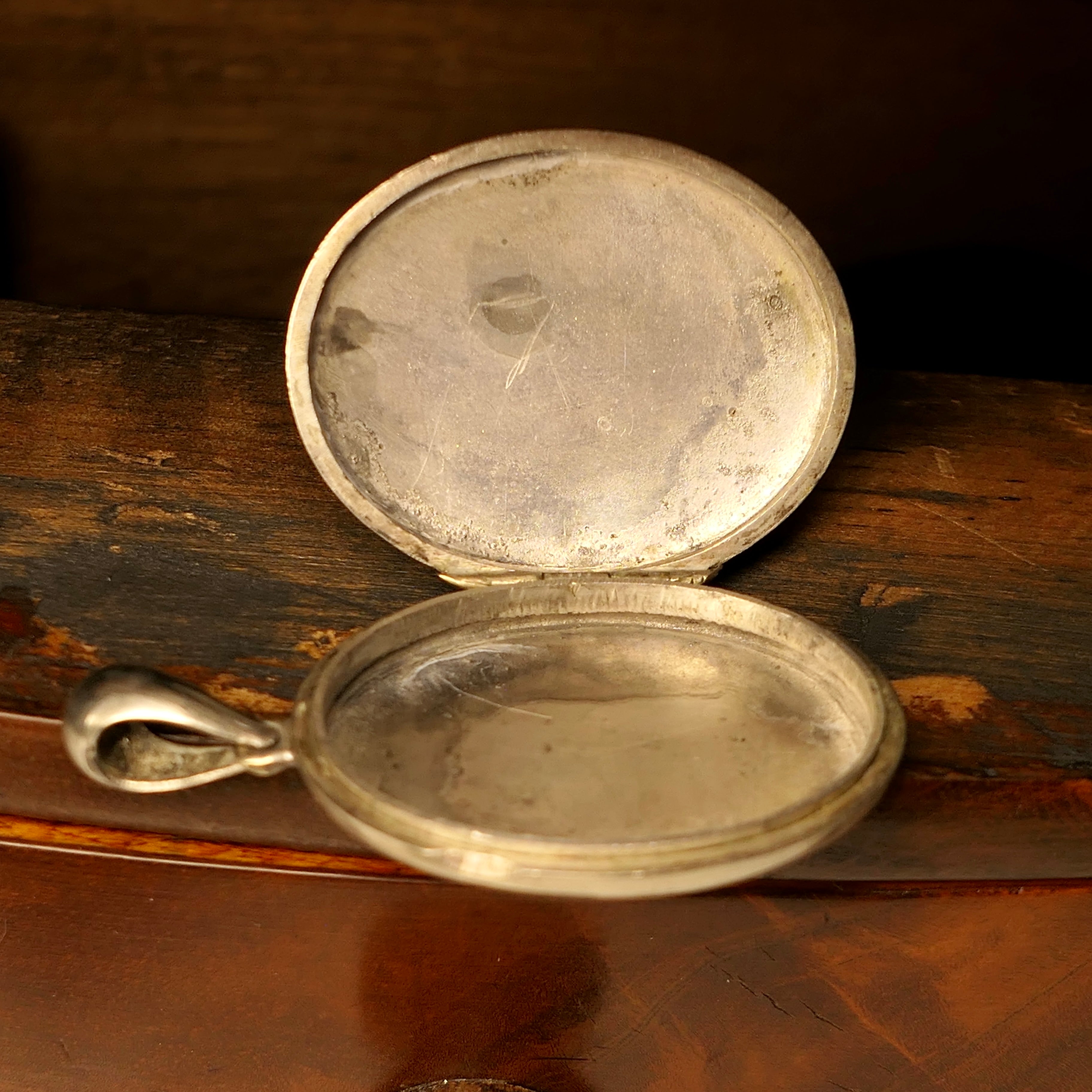 Victorian, Aesthetic Movement Silver Back & Front Locket, With Bird Motif