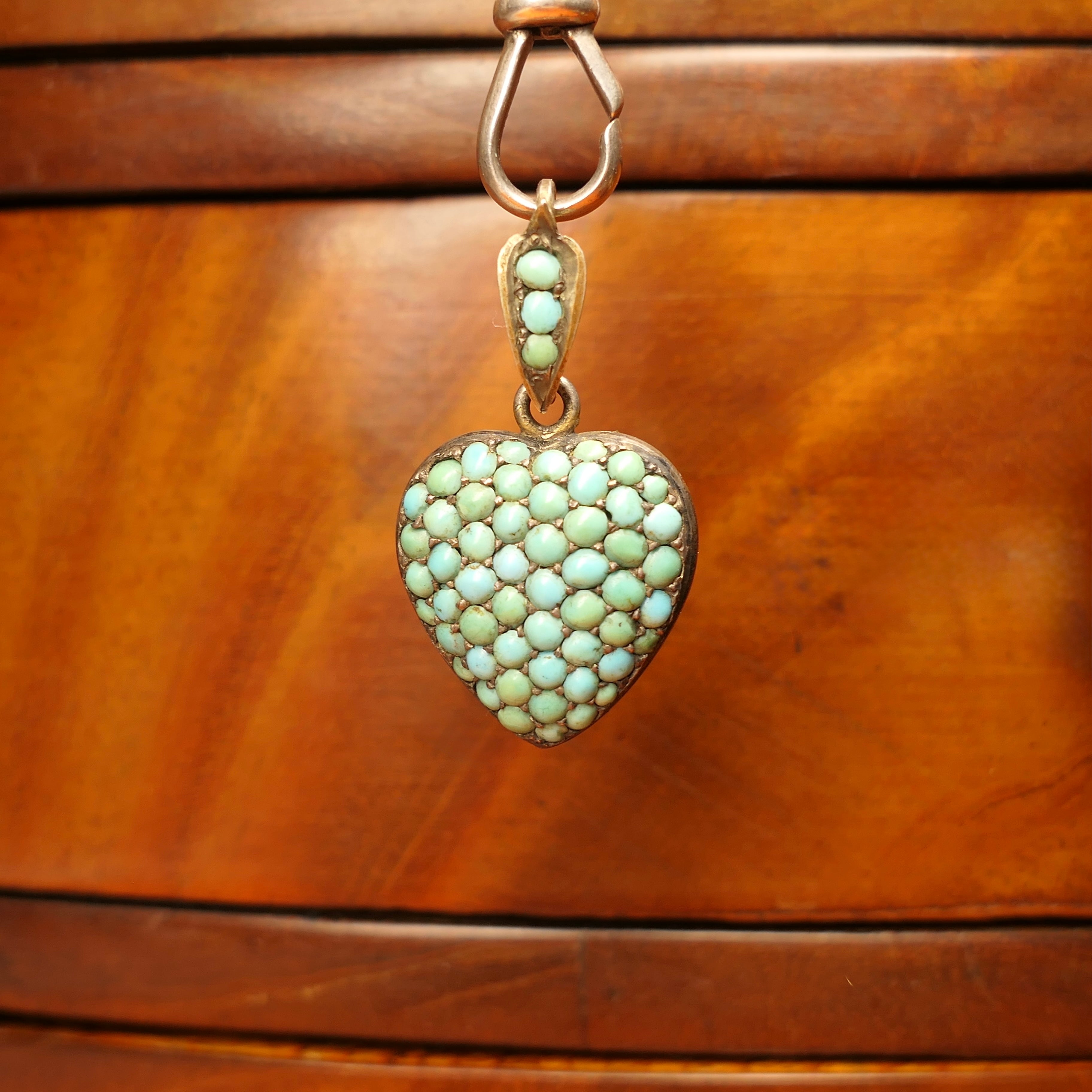 Victorian Silver, Turquoise, Heart Locket