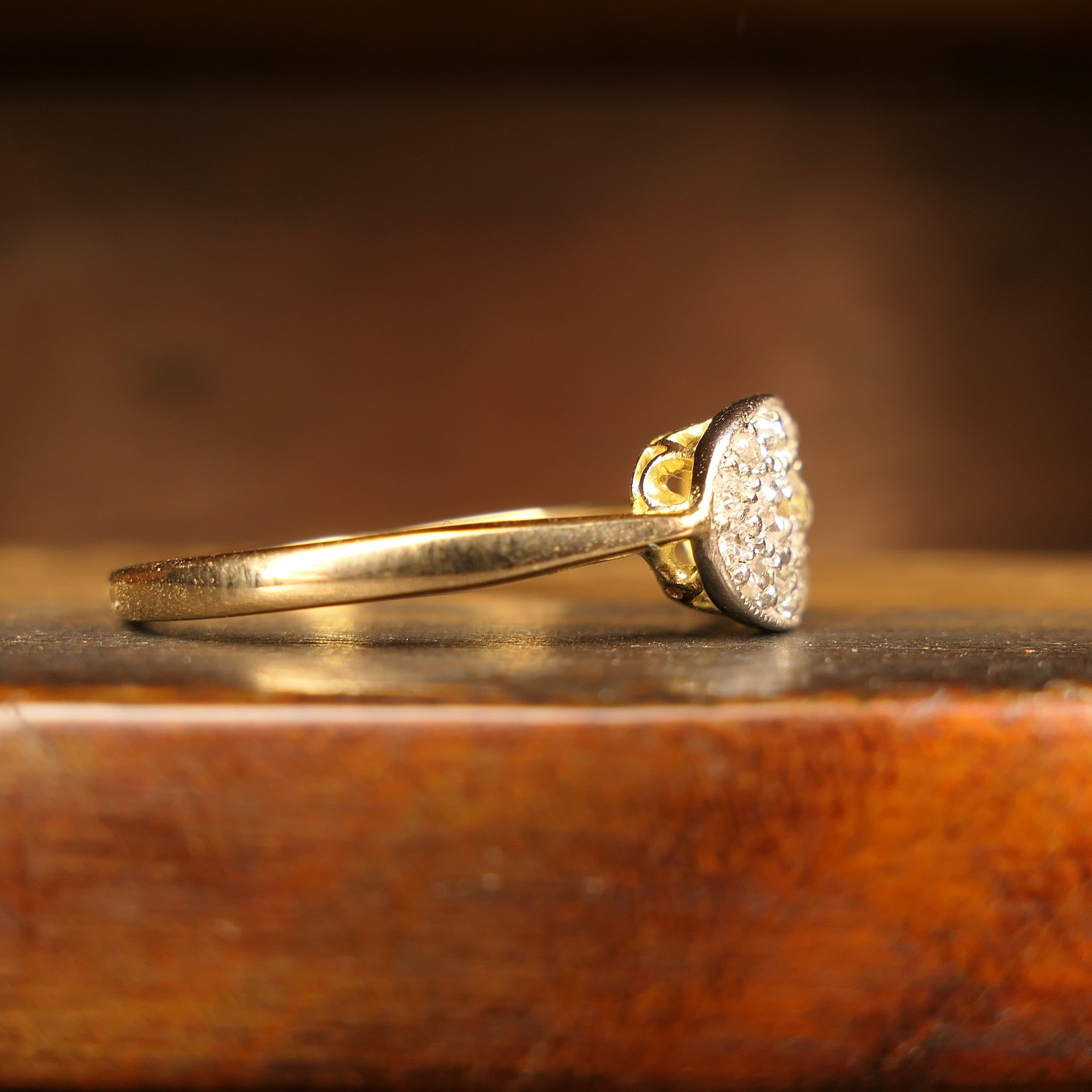 Early 20th century, 18ct gold & platinum, old cut diamond cluster ring, c1910