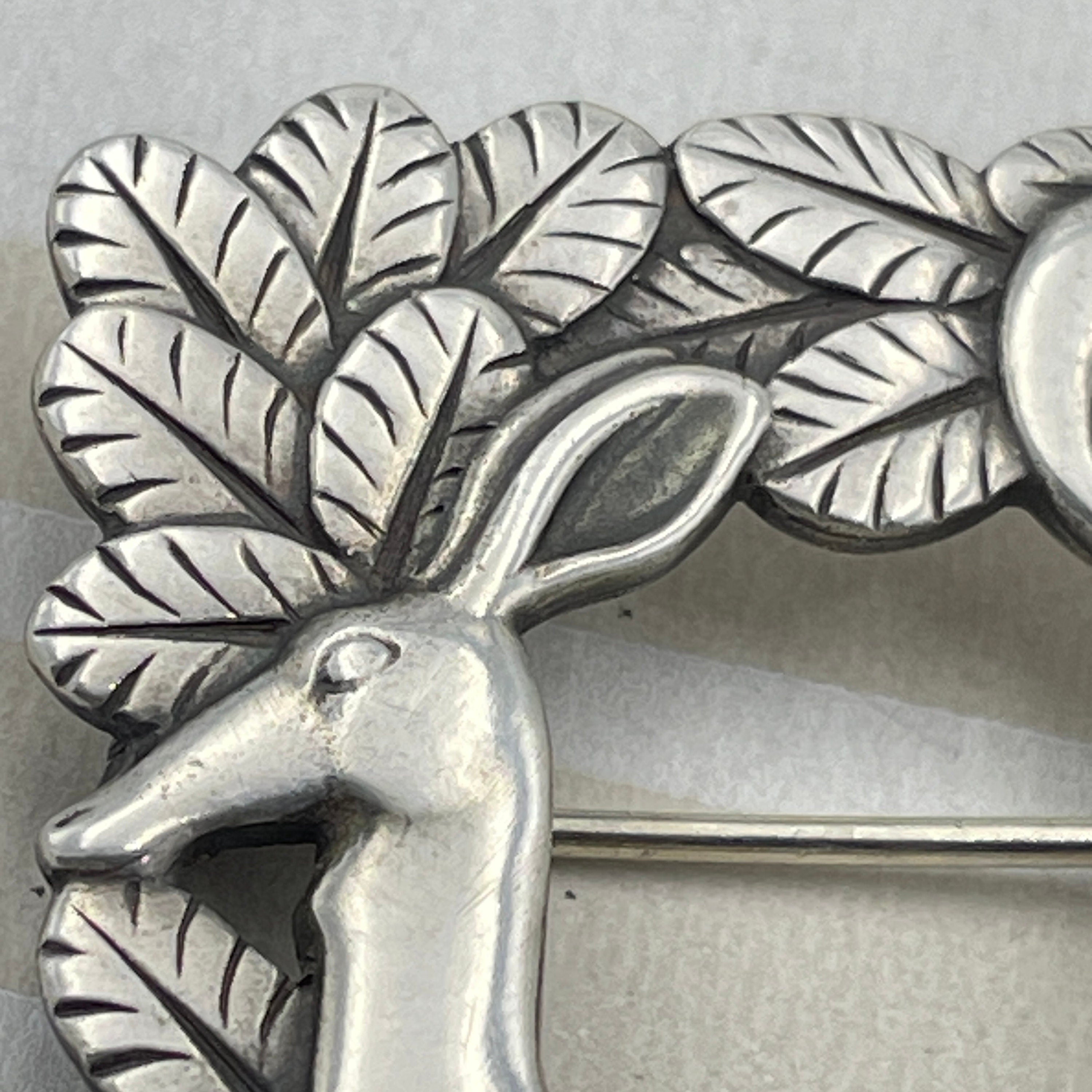 Early georg jensen silver brooch, arno malinowski no. 318