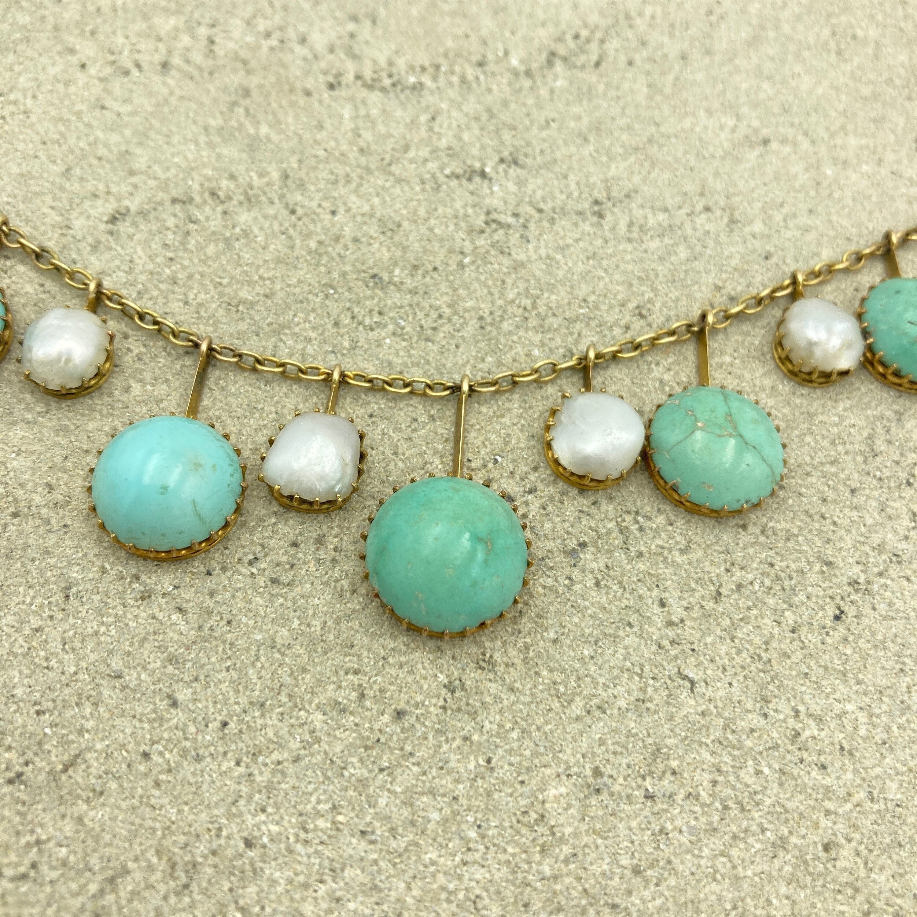 Turquoise pearls sale