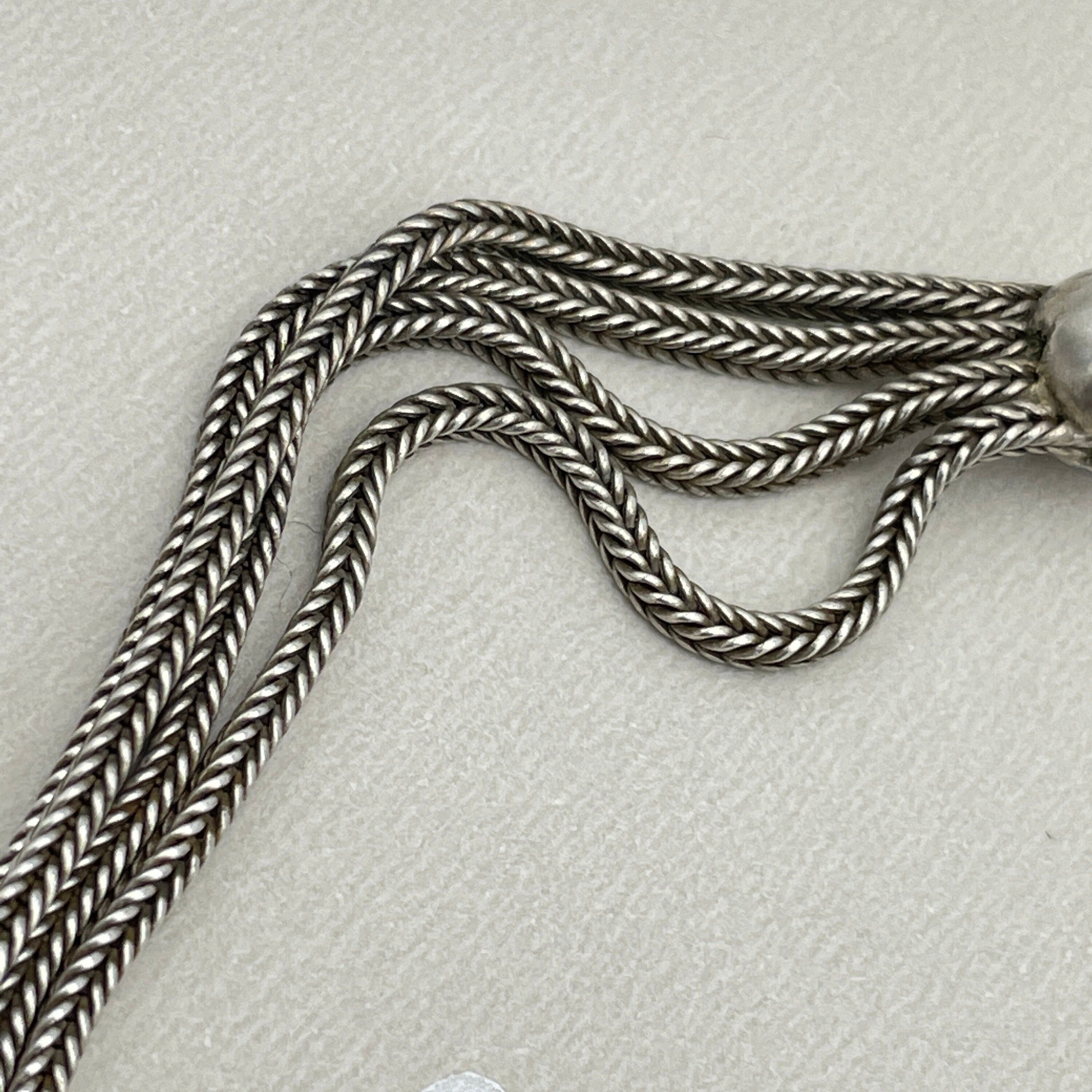 Antique french 800 silver fancy watch chain