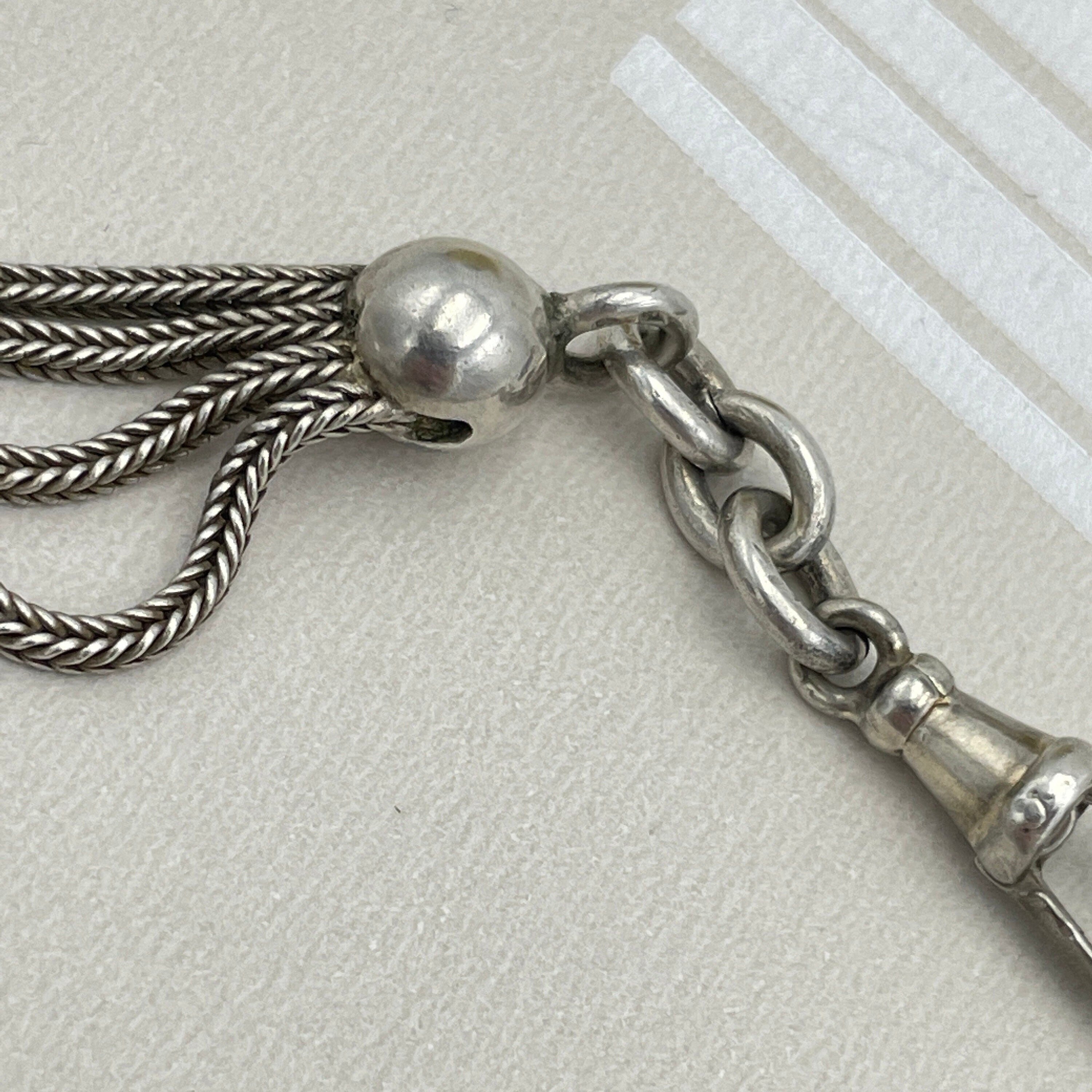 Antique french 800 silver fancy watch chain