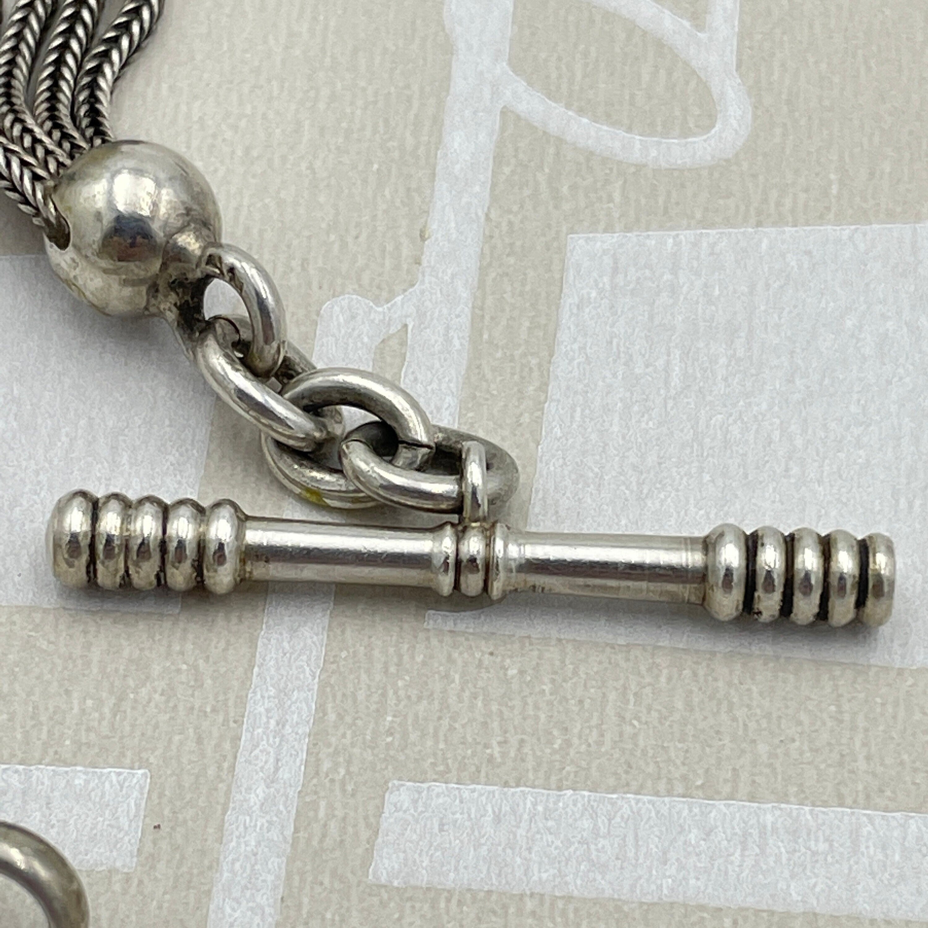 Antique french 800 silver fancy watch chain