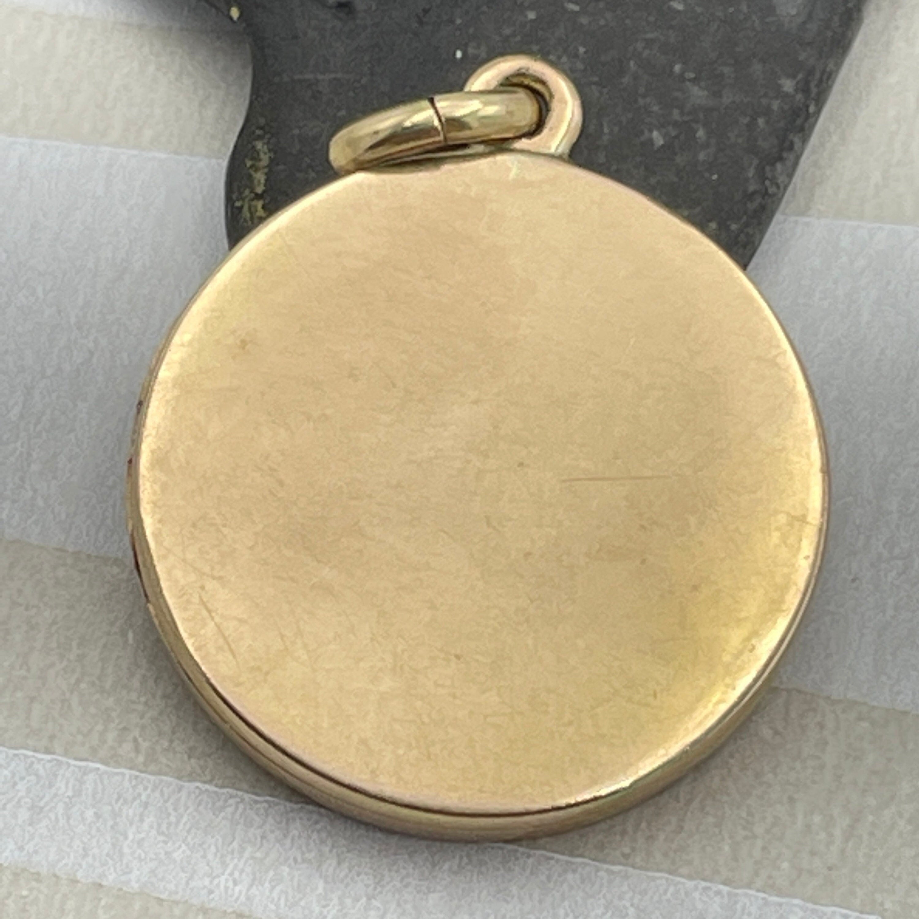Edwardian 15ct gold, old cut diamond, shamrock locket