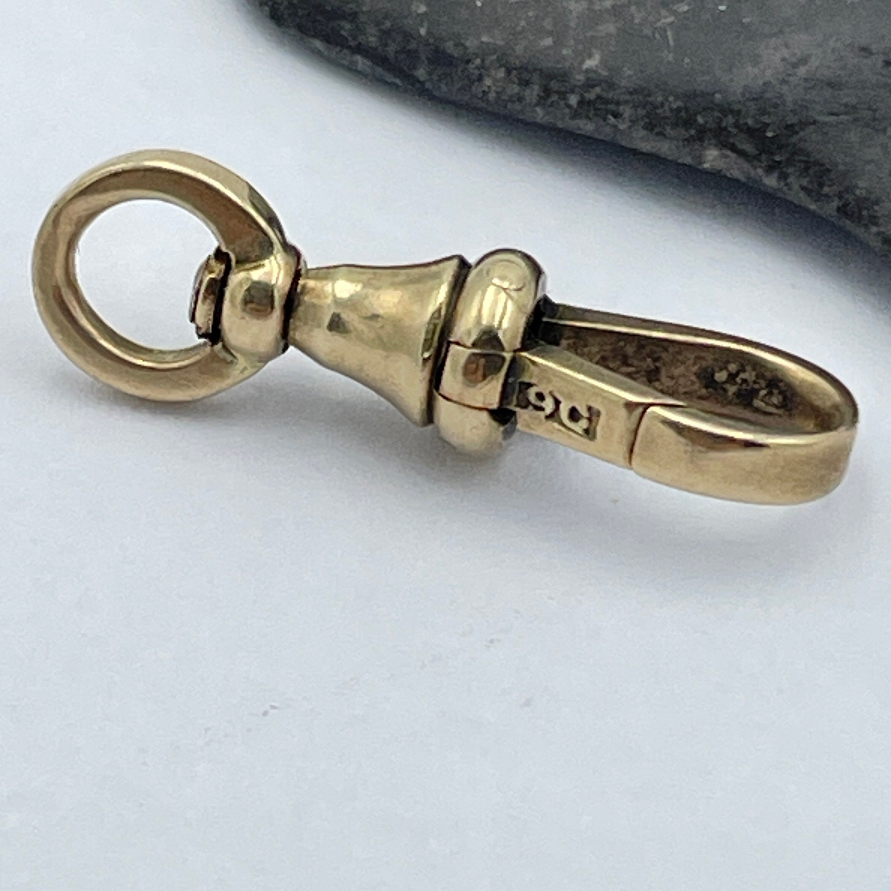 Antique 9ct gold, dog clip, pendant, charm
