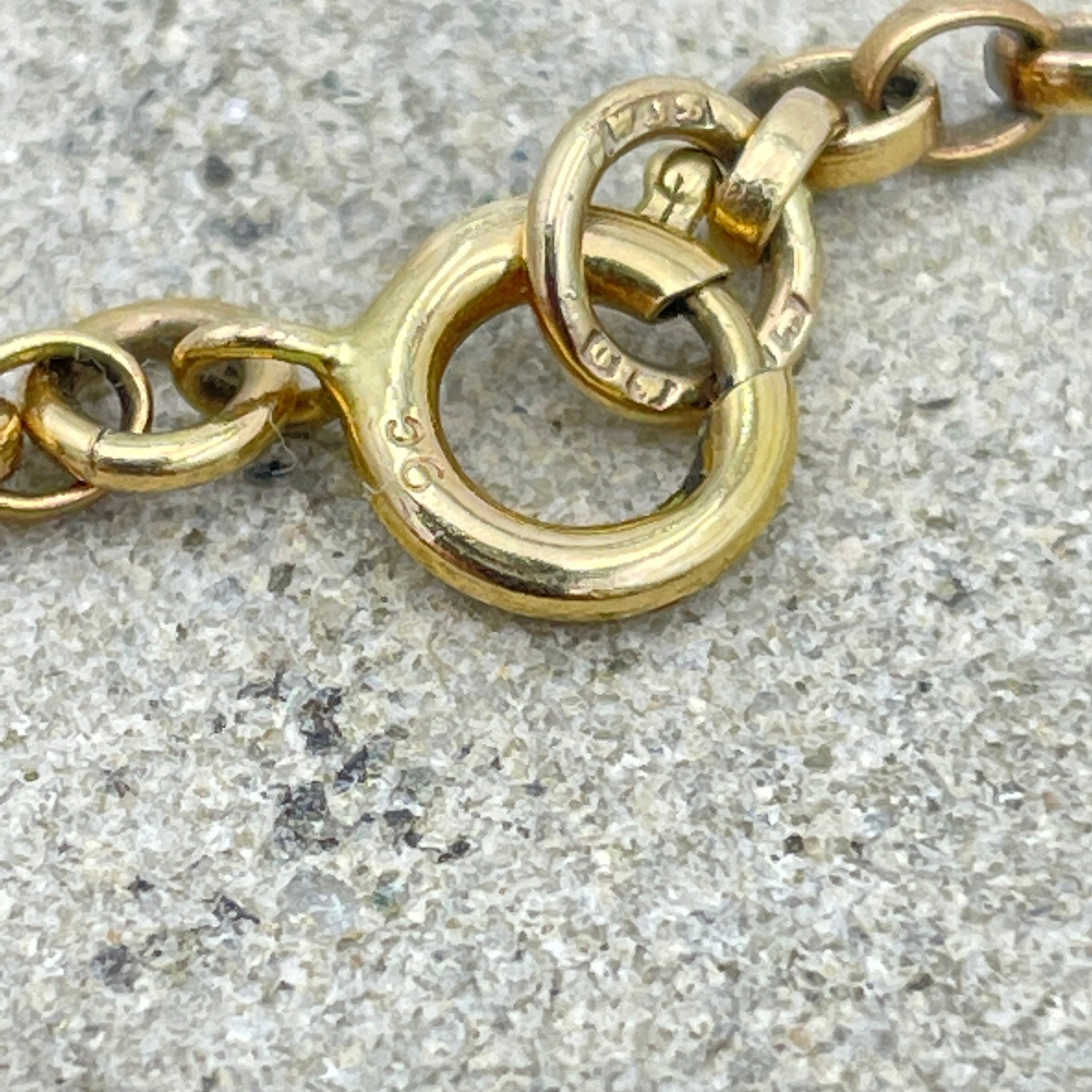Vintage 9ct gold belcher link chain. 15 inch/ 38cm long 4.6 grams