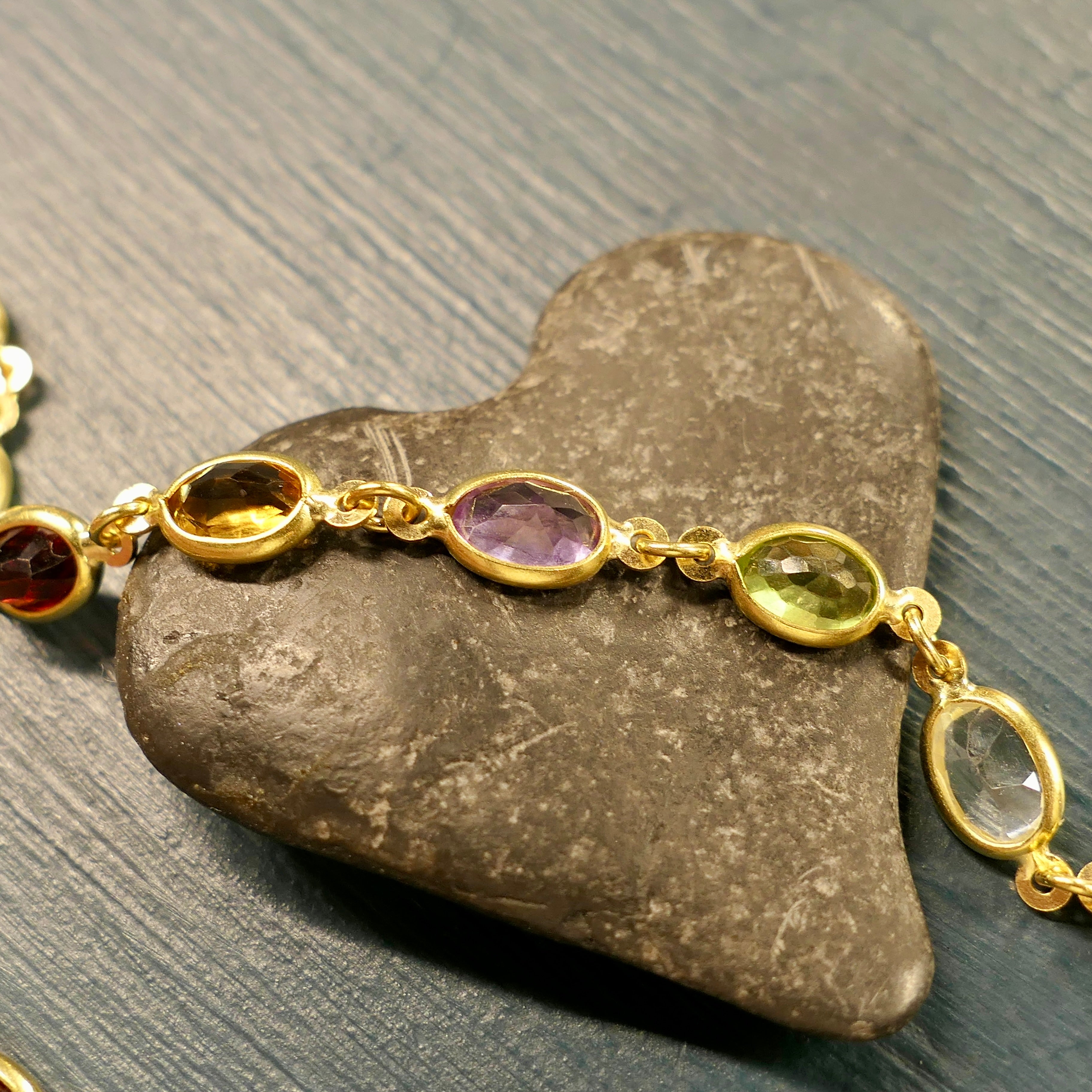 RESERVED Multi gemstone, 18ct Gold necklace by Tagliamonte of Italy