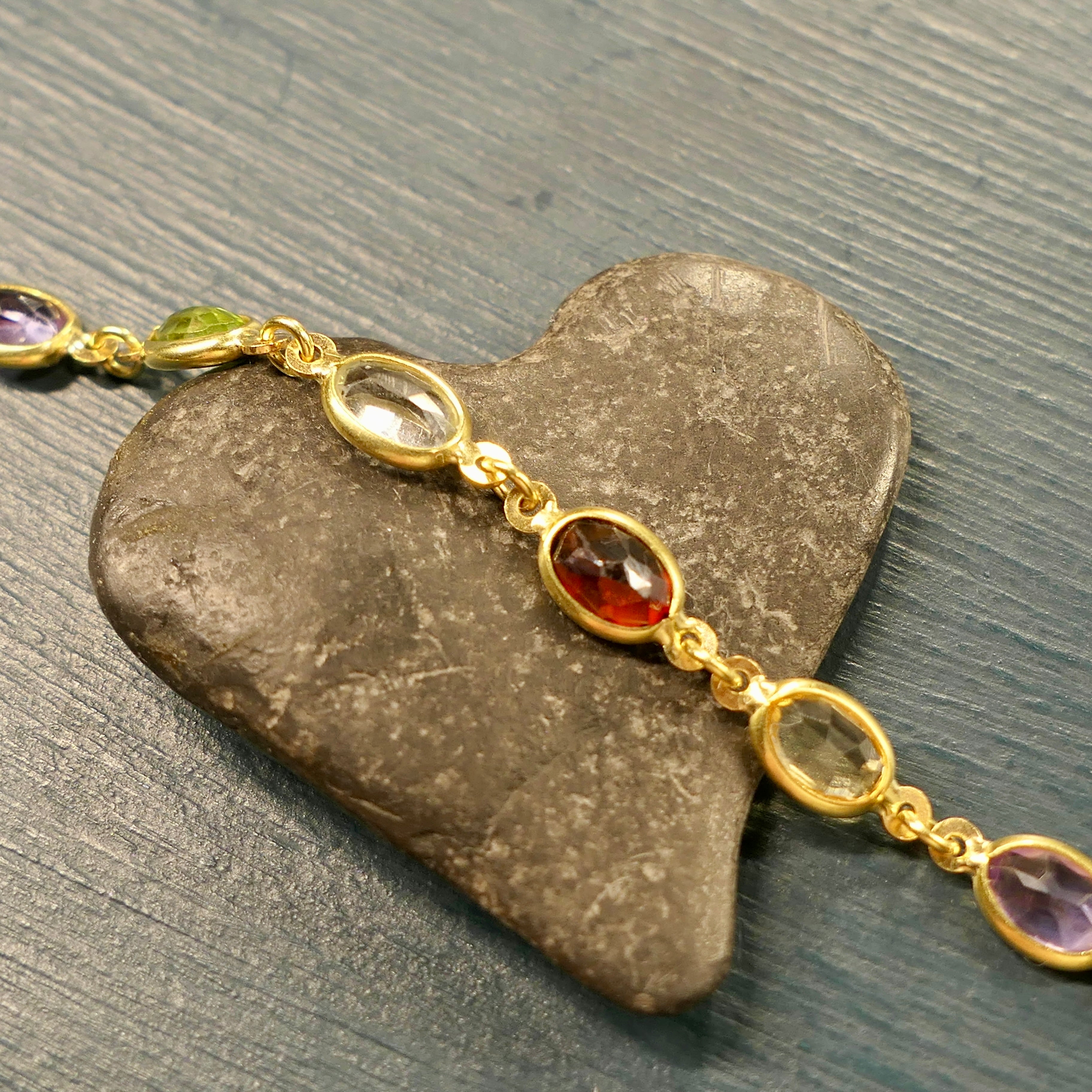 RESERVED Multi gemstone, 18ct Gold necklace by Tagliamonte of Italy